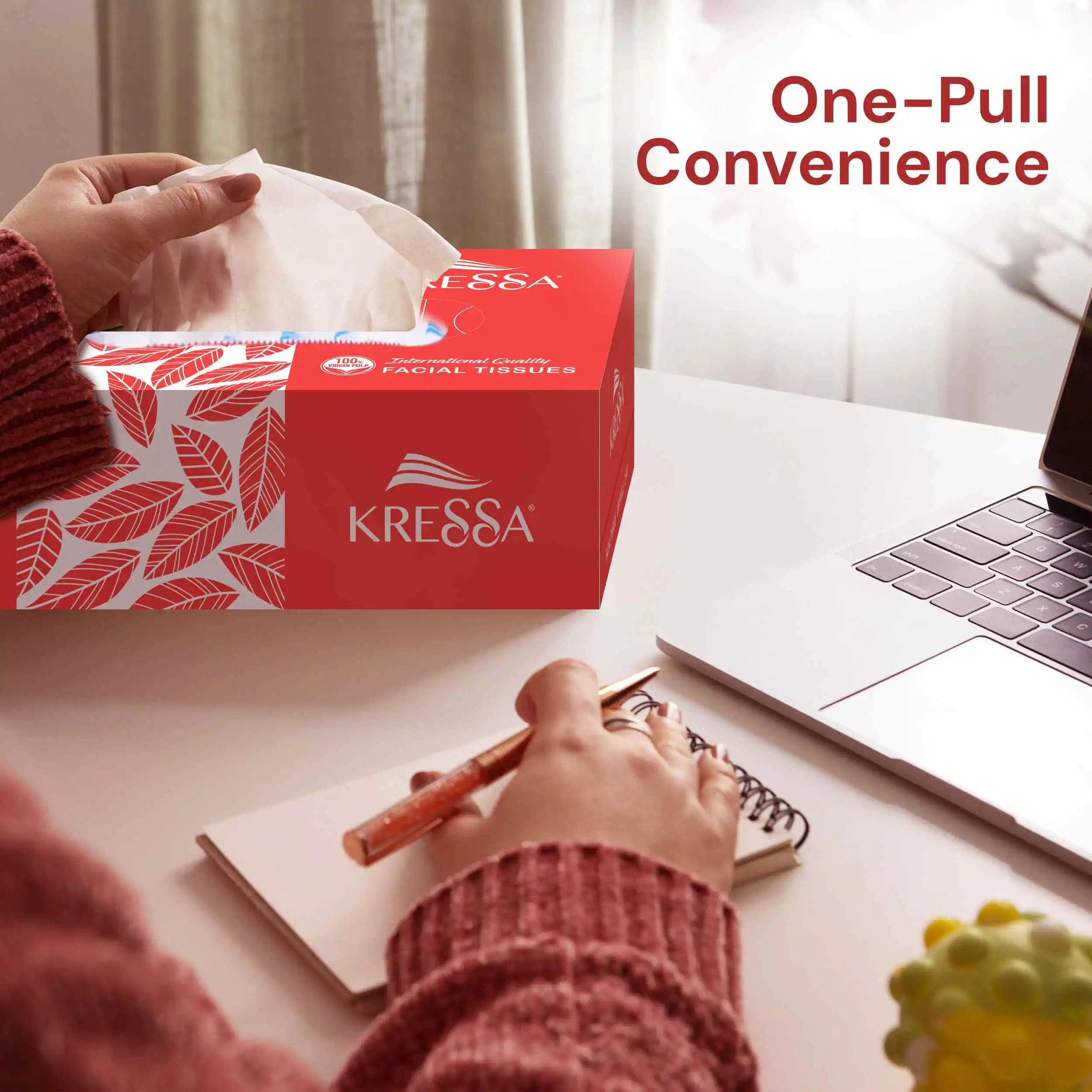 Kressa 2 Ply Face Tissue Single Box Multicolor 100 Pulls Per Box - Image 7