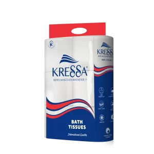 Kressa Bathroom Tissue Paper Roll 2 Ply | 240 Pulls Per Roll - 6 Rolls