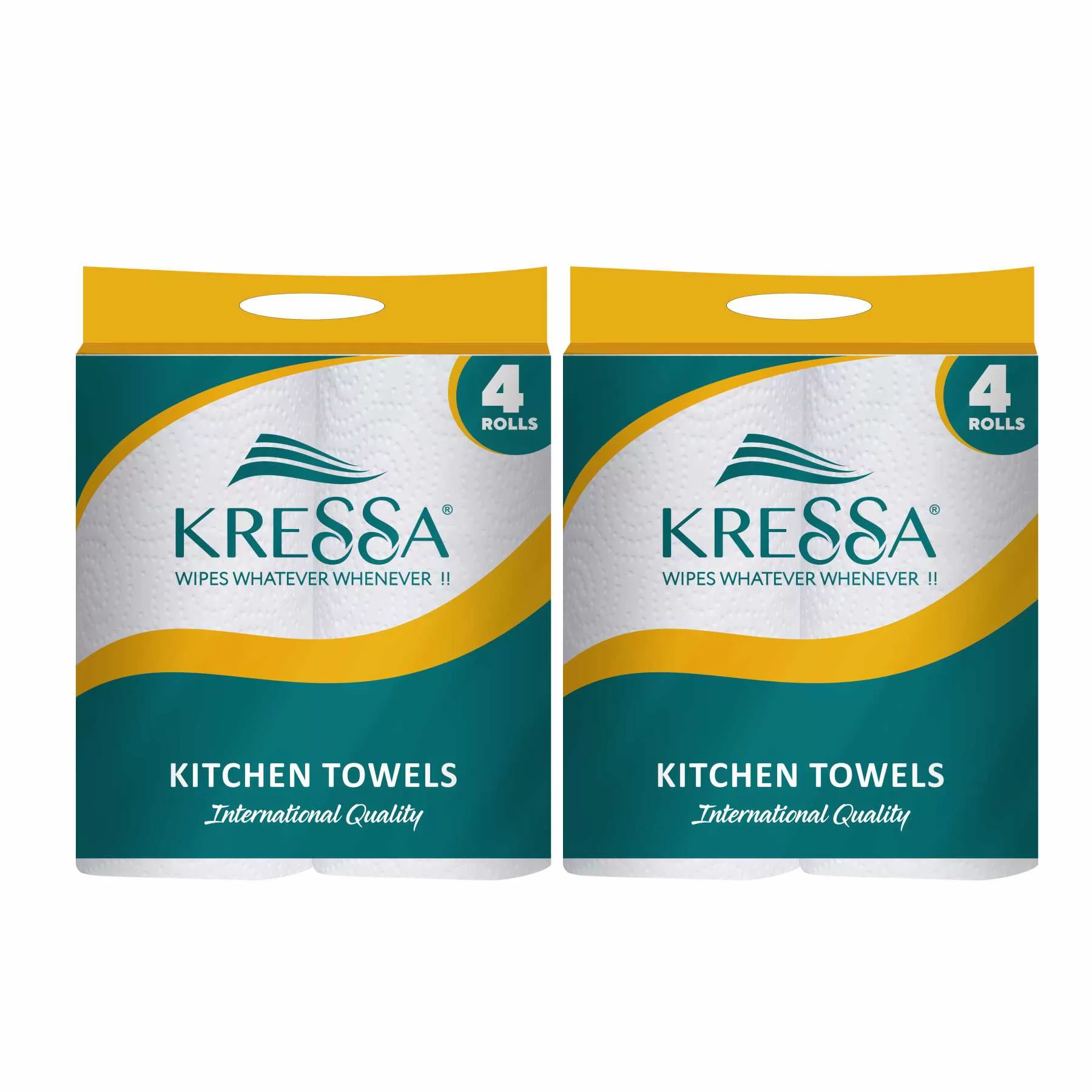 Kressa Kitchen Roll 4in1 (Pack of 2) - 2 Ply 60 Pulls Per Roll-480 Pulls