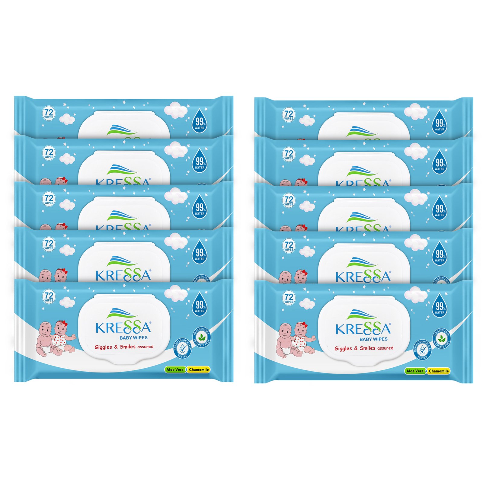 Kressa 99% water baby wipes