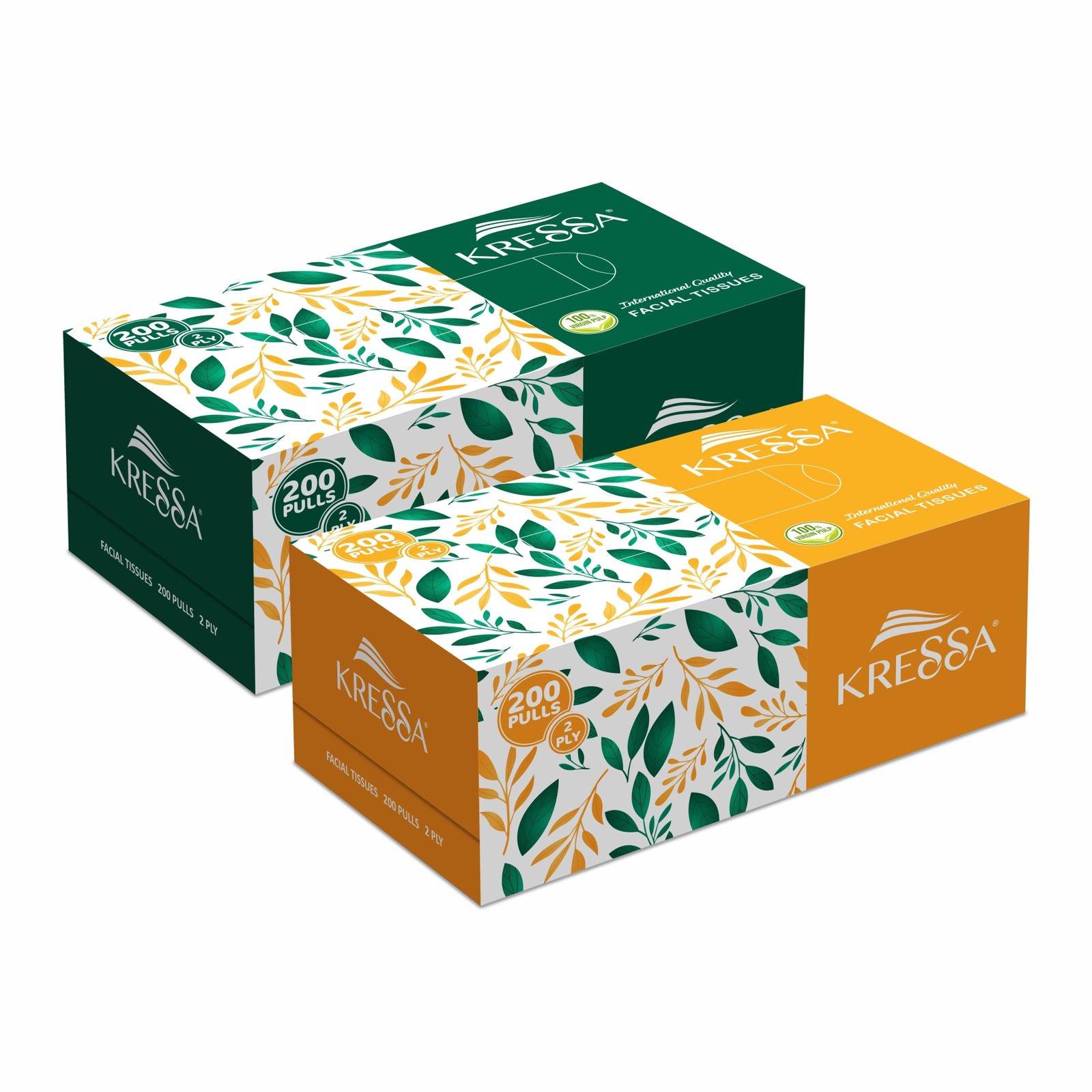 Kressa 2 Ply Face Tissue Box | 200 Pulls Per Box Pack of 2