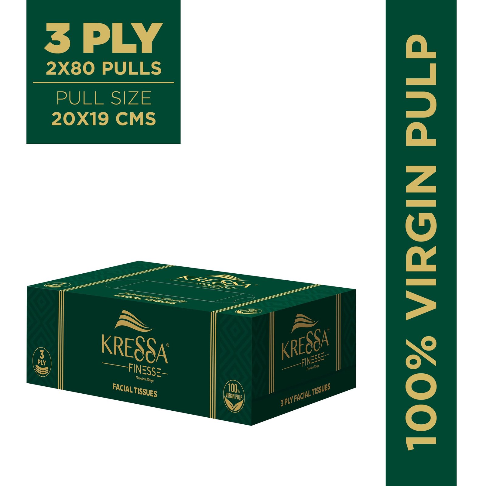 kressa face tissue emerald green