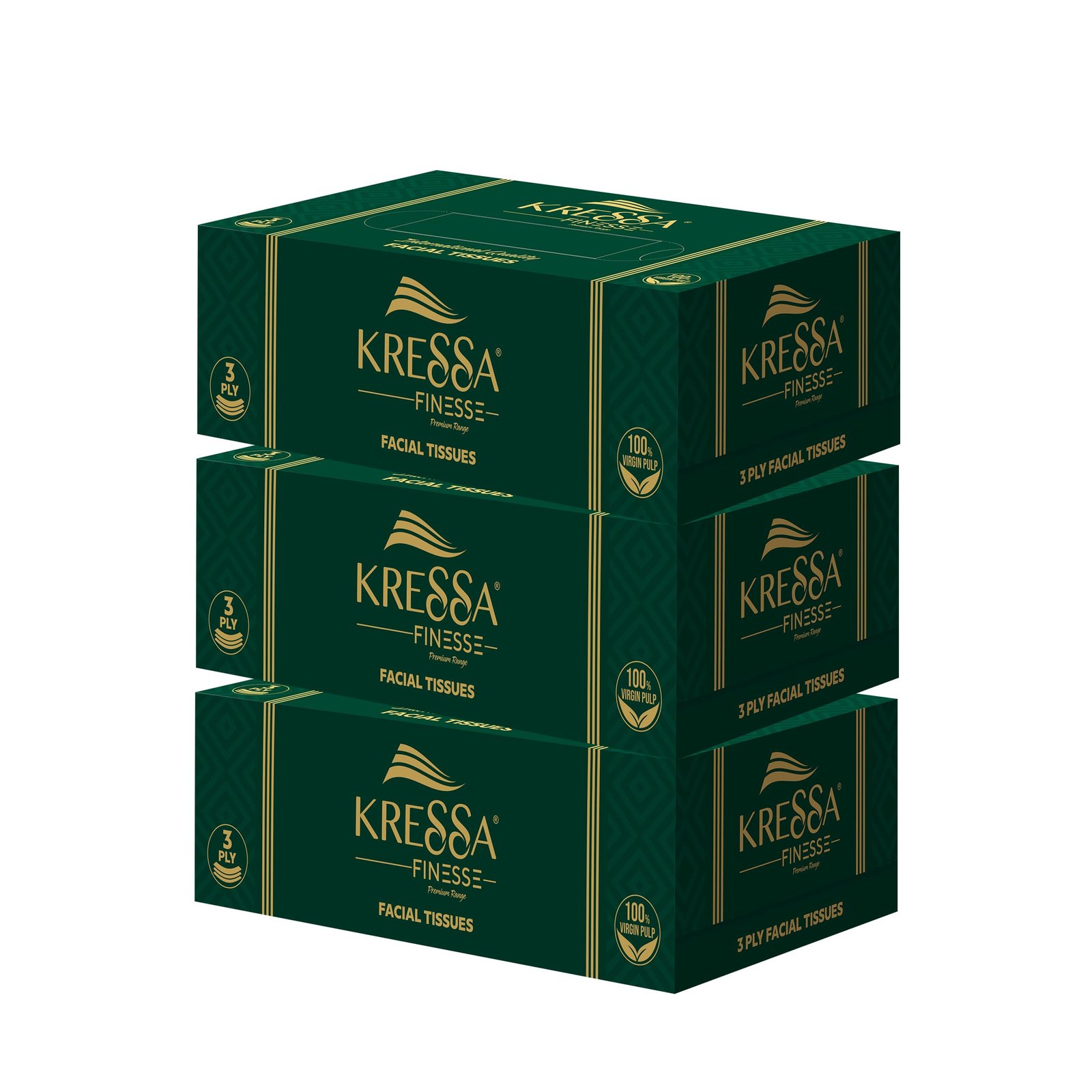 face tissue 3 ply emerald green