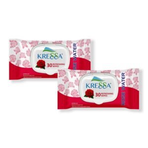 Kressa Face Wipes with Rose Water | Gentle, Moisturizing & Refreshing Face Cleansing Wipes (Pack of 2)