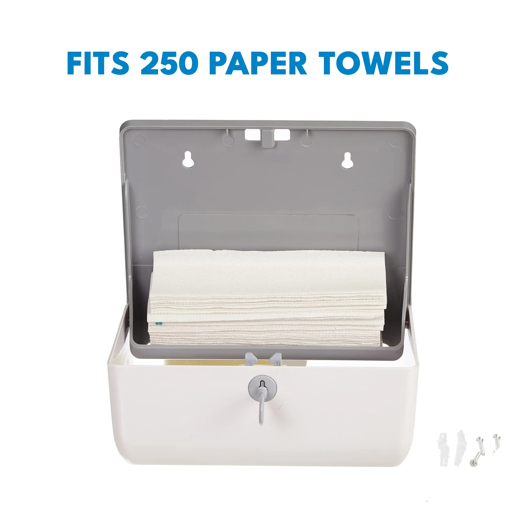 Kressa Wall-Mounted Multi V-Fold Paper Hand Towel Dispenser, White, ABS Plastic, Large Capacity, Water-Resistant, Durable - Image 4