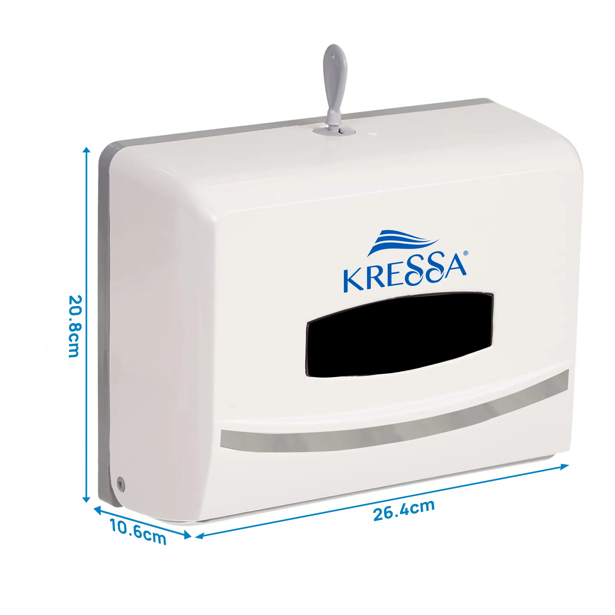 Kressa Wall-Mounted Multi V-Fold Paper Hand Towel Dispenser, White, ABS Plastic, Large Capacity, Water-Resistant, Durable - Image 8