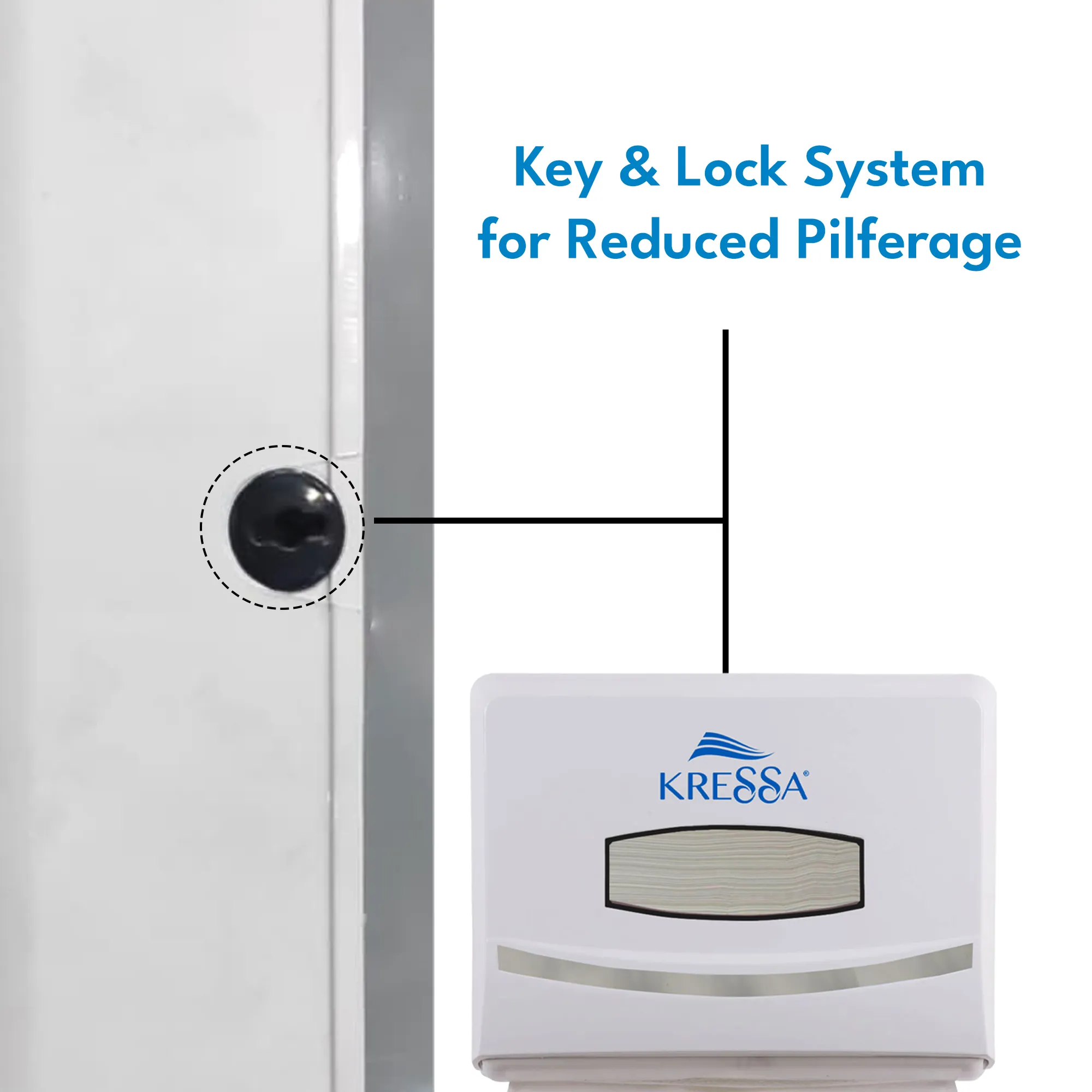 Kressa Wall-Mounted Multi V-Fold Paper Hand Towel Dispenser, White, ABS Plastic, Large Capacity, Water-Resistant, Durable - Image 2
